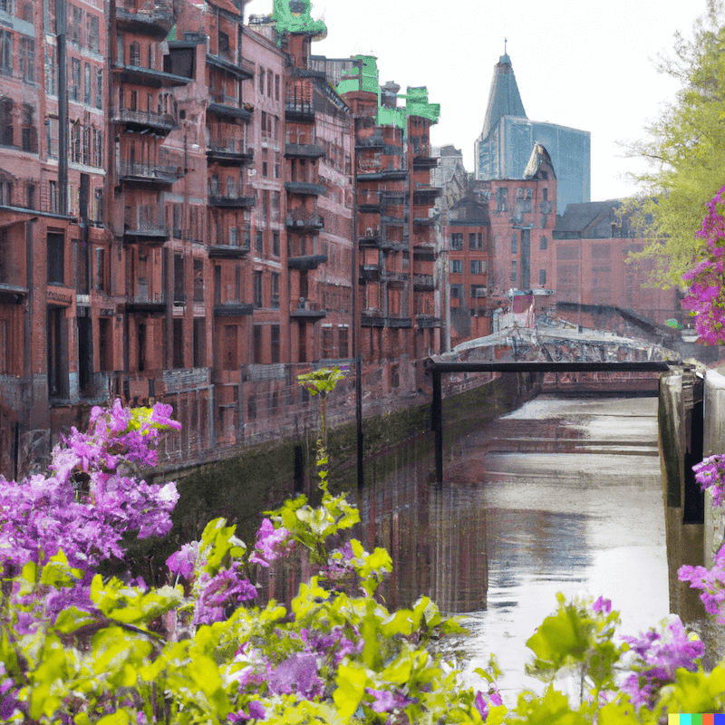 Hamburg in Germany during spring time.