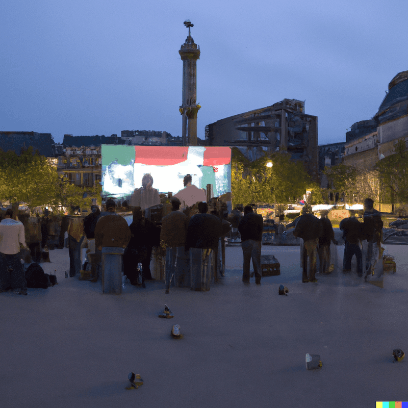 Place de la Bastille, Paris, during presidential election.