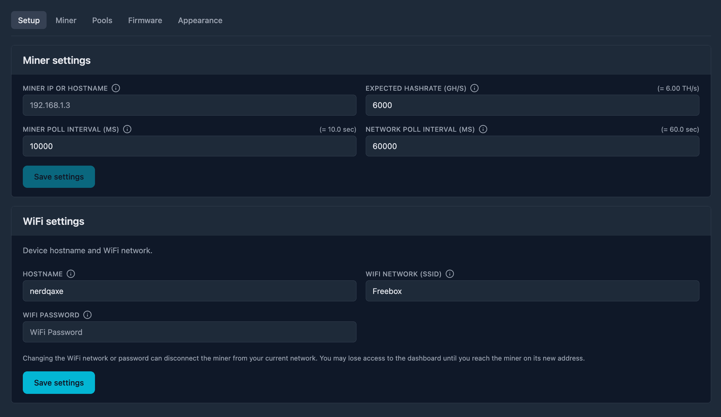 Solo Mining Dashboard – 01
