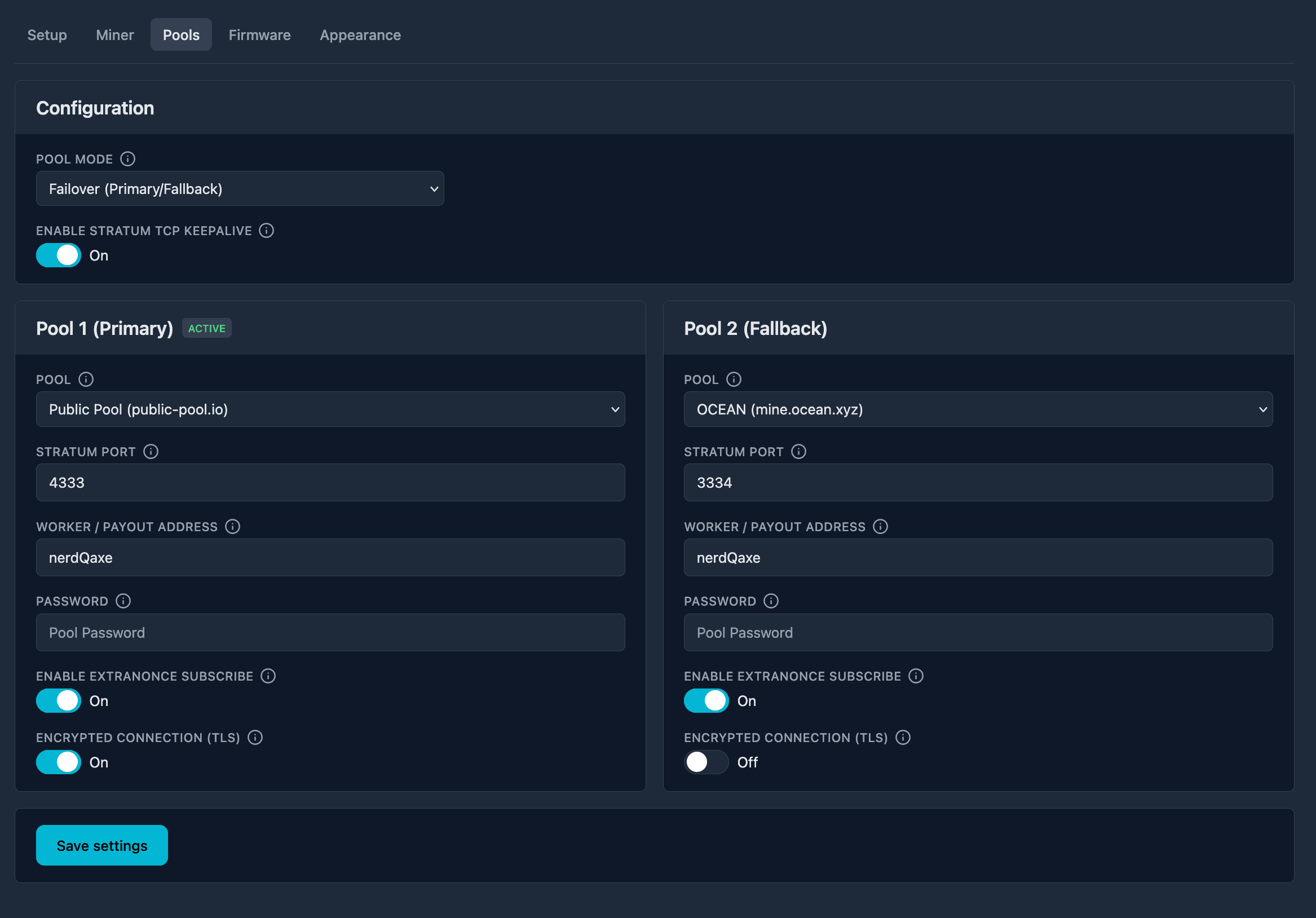 Solo Mining Dashboard – 03